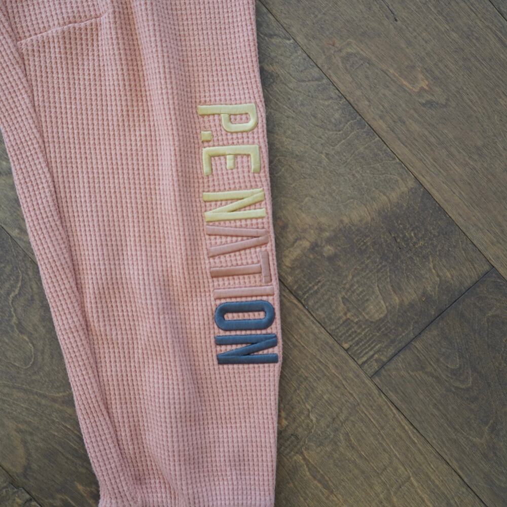 P.E Nation Peach Bloom Waffle Rebound Track Pants Pink Womens Size Small - Picture 5 of 8